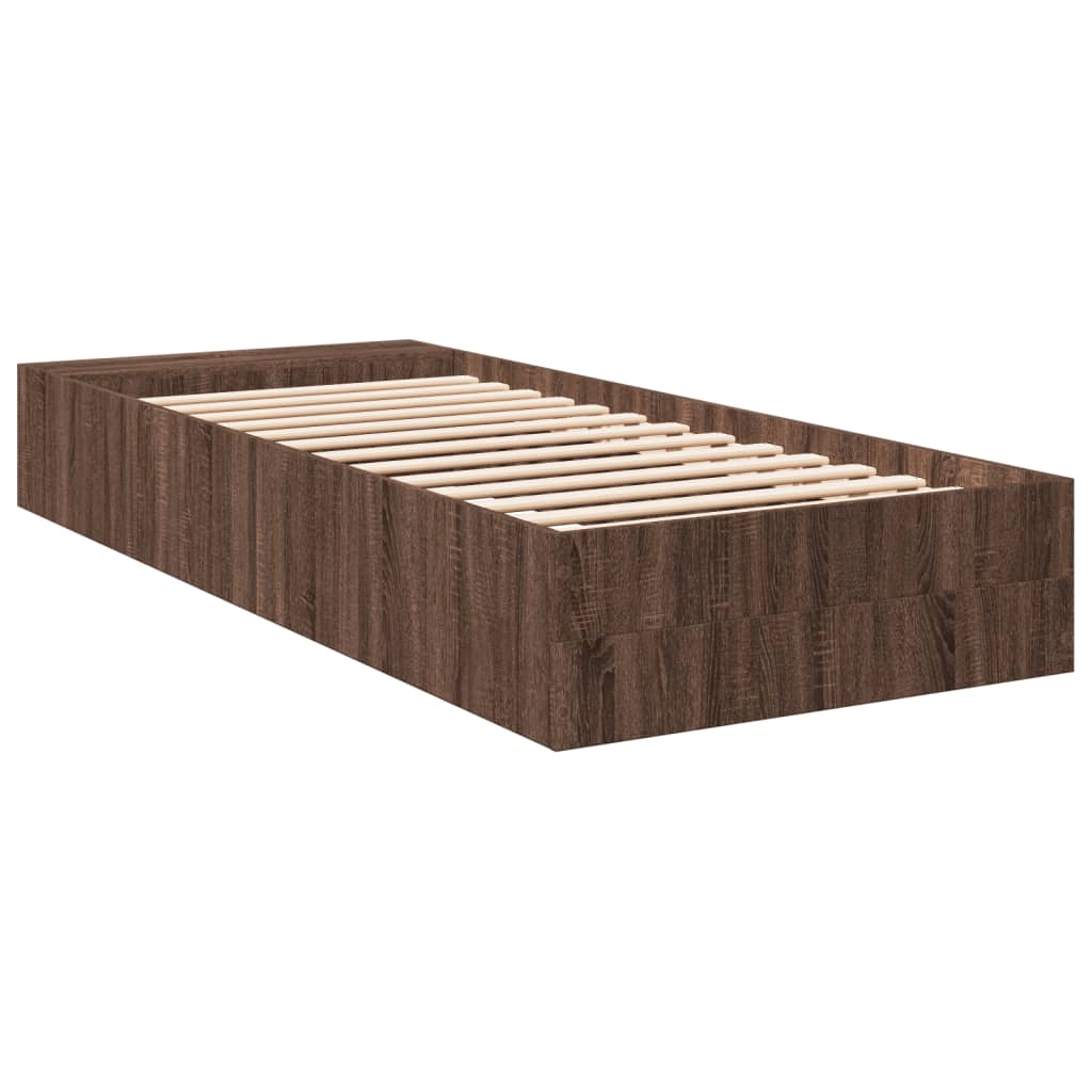Okvir za krevet smeđi hrast 90x190 cm konstruirano drvo