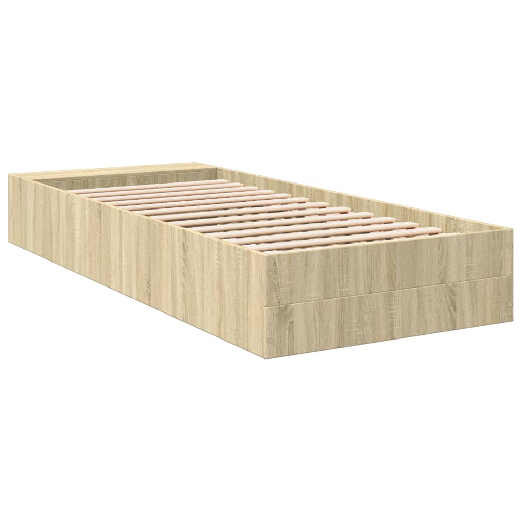 Okvir za krevet boja hrasta 75x190 cm od konstruiranog drva