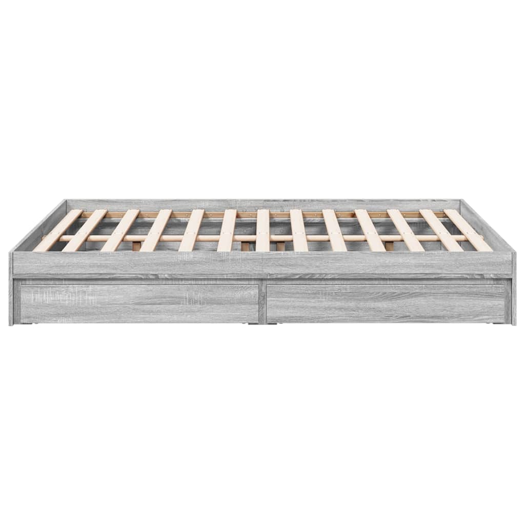 Okvir za krevet s ladicama boja hrasta 140x200 cm drveni