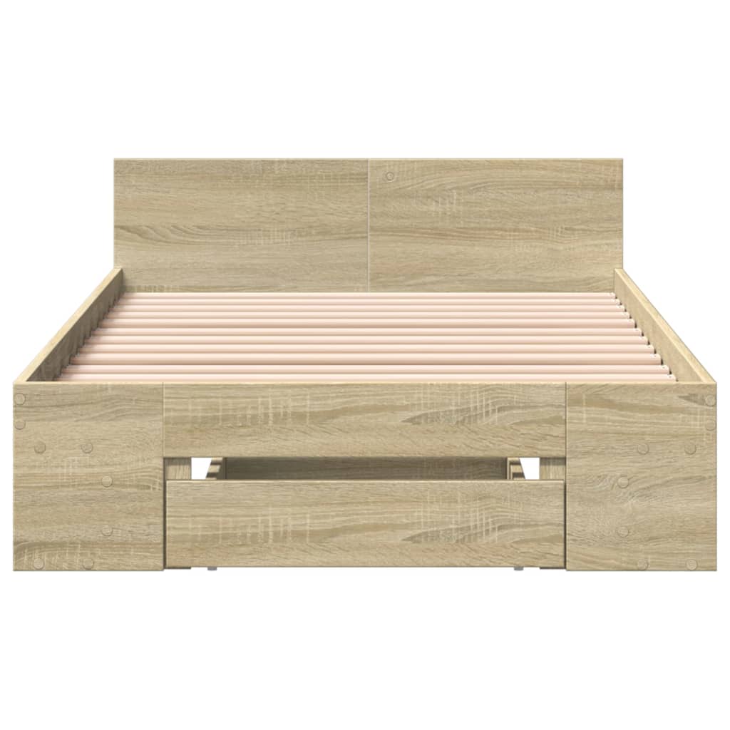 Okvir za krevet s ladicom boja hrasta 90x190 cm drveni