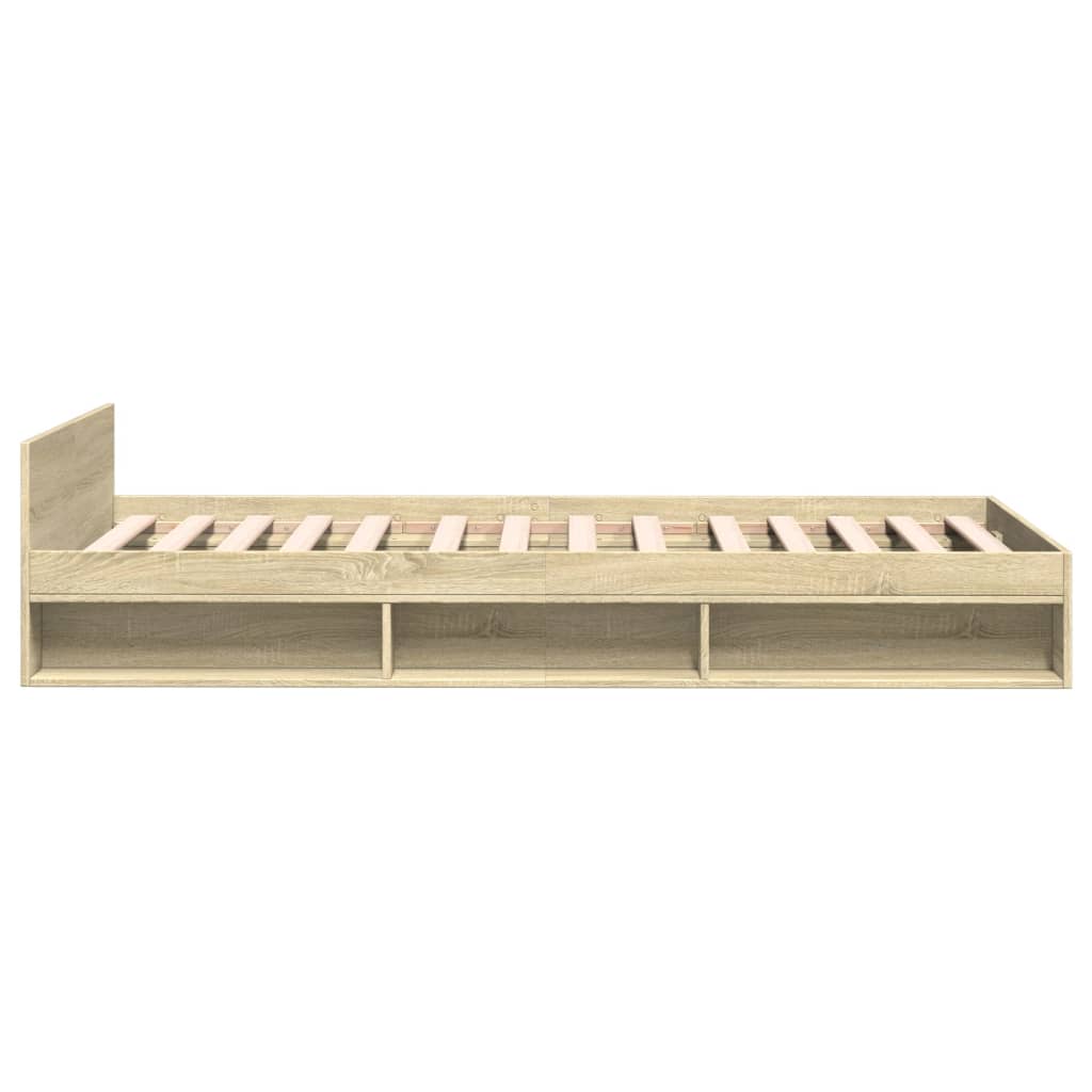 Okvir kreveta s ladicom boja hrasta sonome 75x190 cm drveni