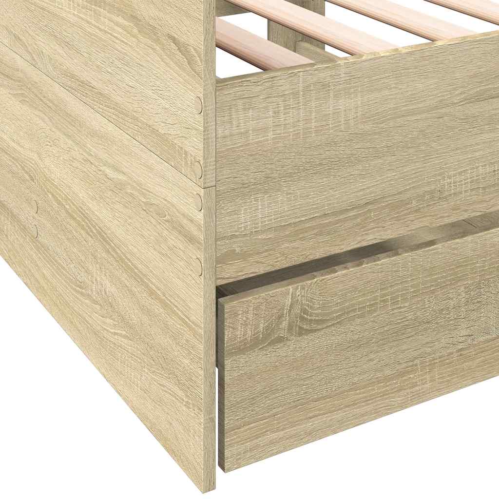 Dnevni krevet s ladicama bez madraca boja hrasta 100x200 cm