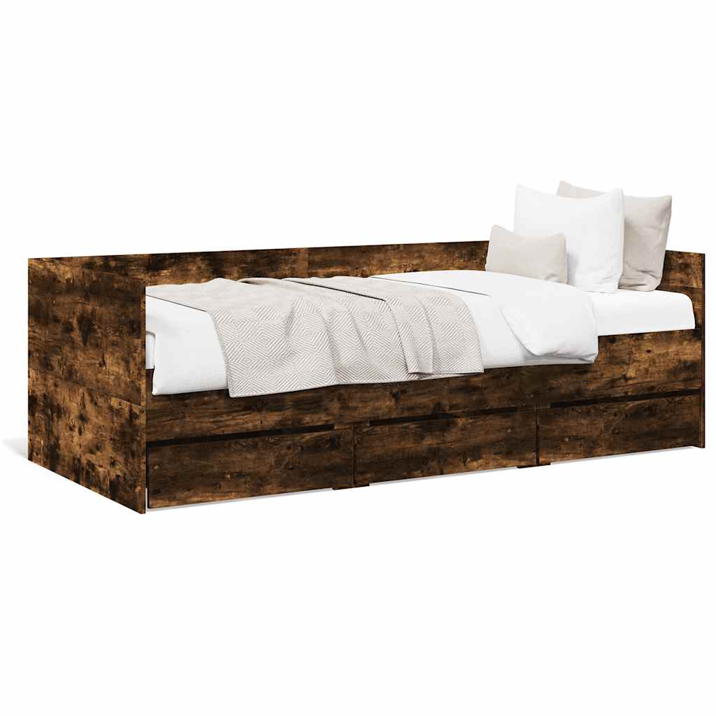 Dnevni krevet s ladicama bez madraca boja hrasta 90x200 cm