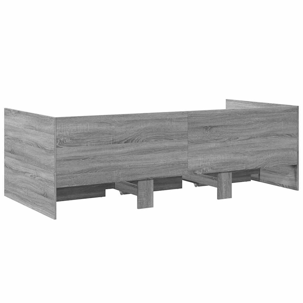 Dnevni krevet s ladicama bez madraca siva boja hrasta 90x200 cm