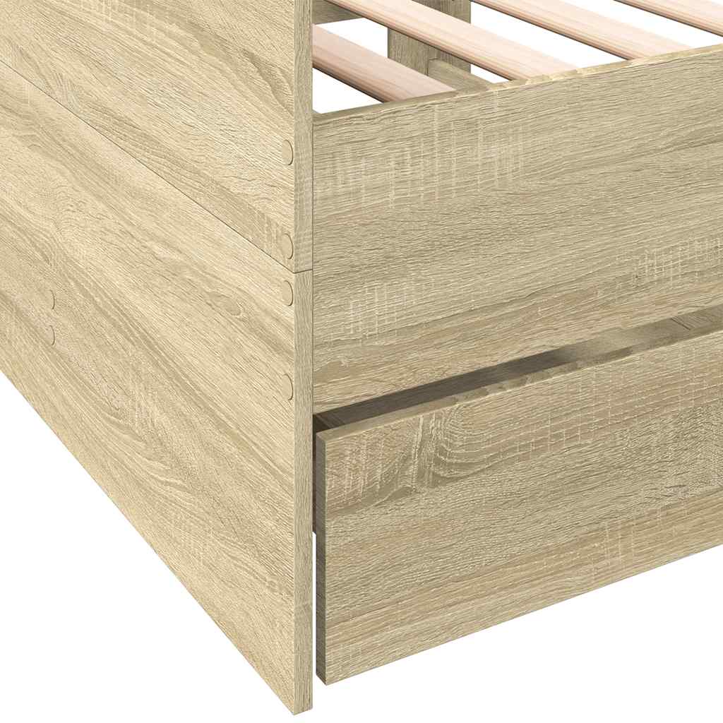 Dnevni krevet s ladicama bez madraca boja hrasta 75x190 cm