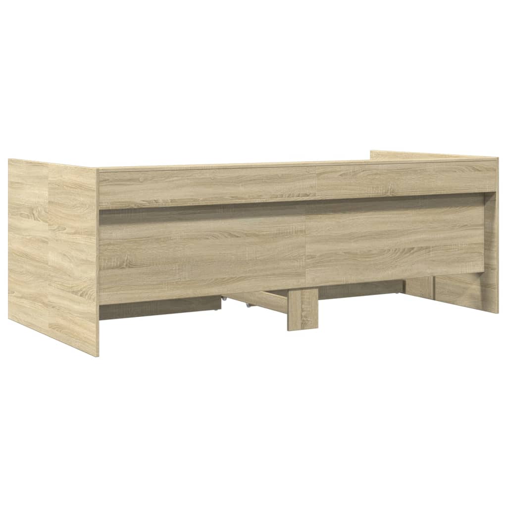 Dnevni krevet s ladicama bez madraca boja hrasta 75x190 cm
