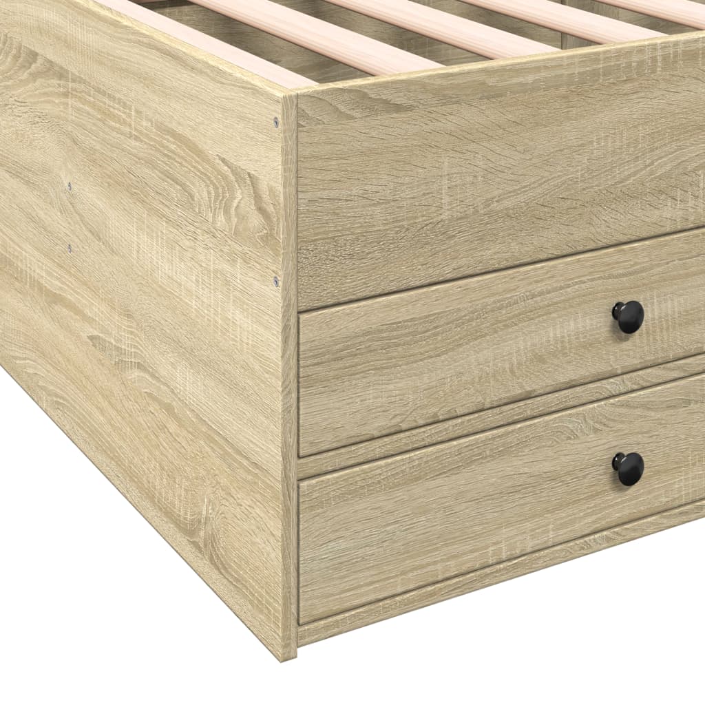 Dnevni krevet s ladicama bez madraca boja hrasta 100x200 cm