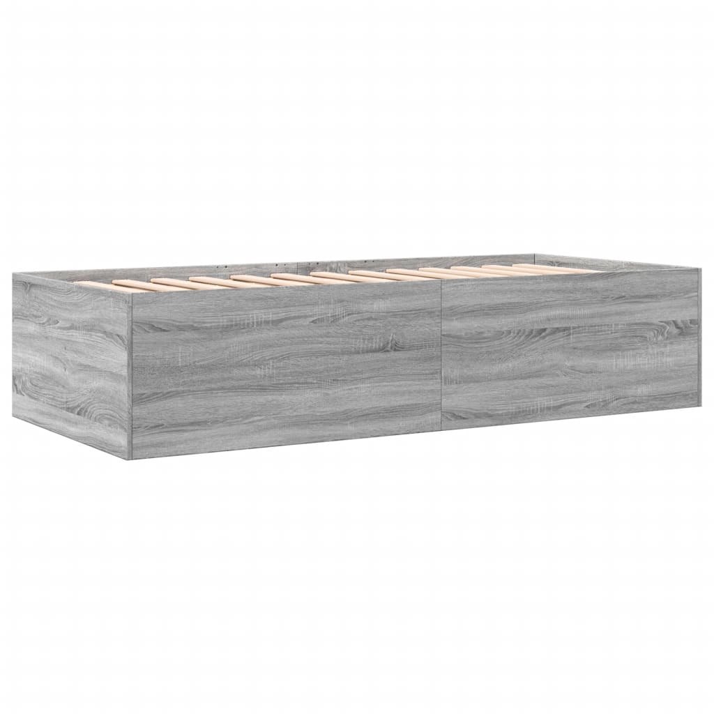 Dnevni krevet s ladicama bez madraca siva boja hrasta 100x200cm