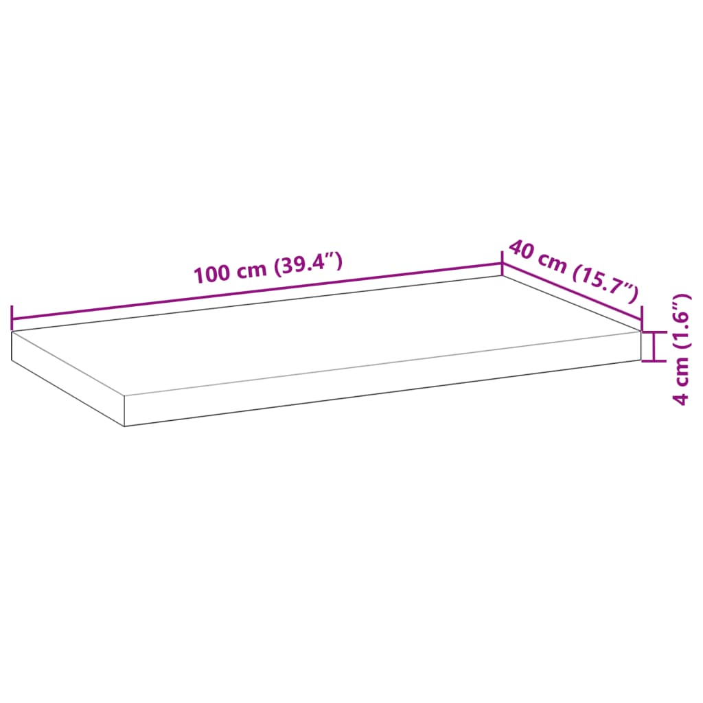 Plutajuća polica 100x40x4 cm masivno neobrađeno drvo bagrema
