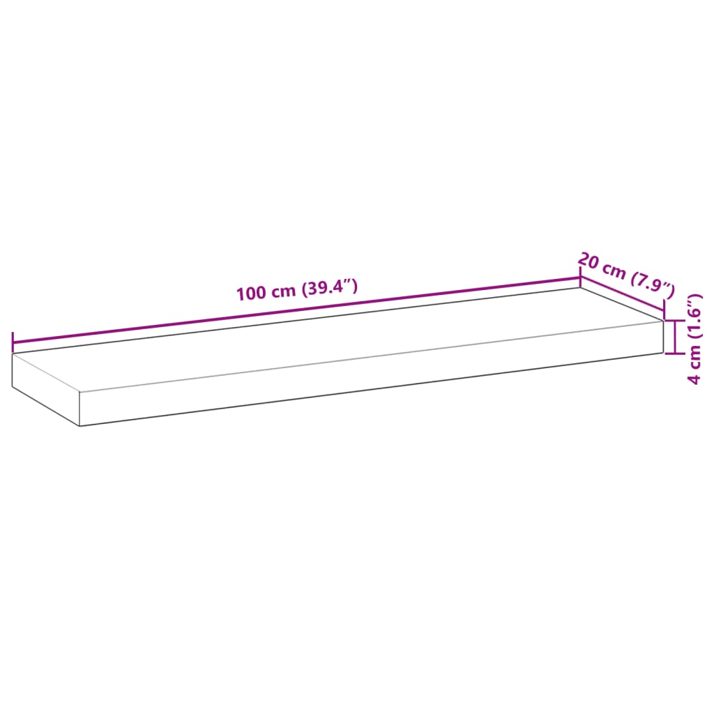 Plutajuća polica s uljnim premazom 100x20x4 cm od drva bagrema