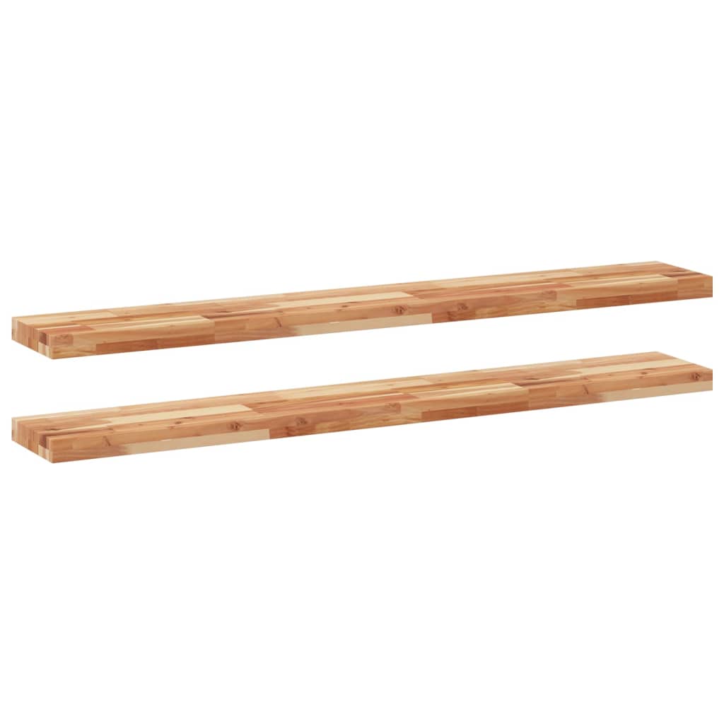 Plutajuće police 2 kom 140x20x4 cm Masivno drvo akacije s uljnim premazom