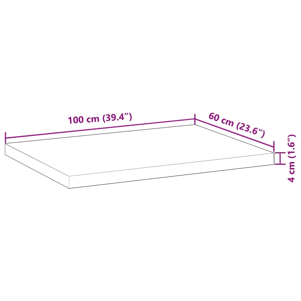 Ploča za umivaonik s uljnim premazom 100x60x4 cm drvo bagrema