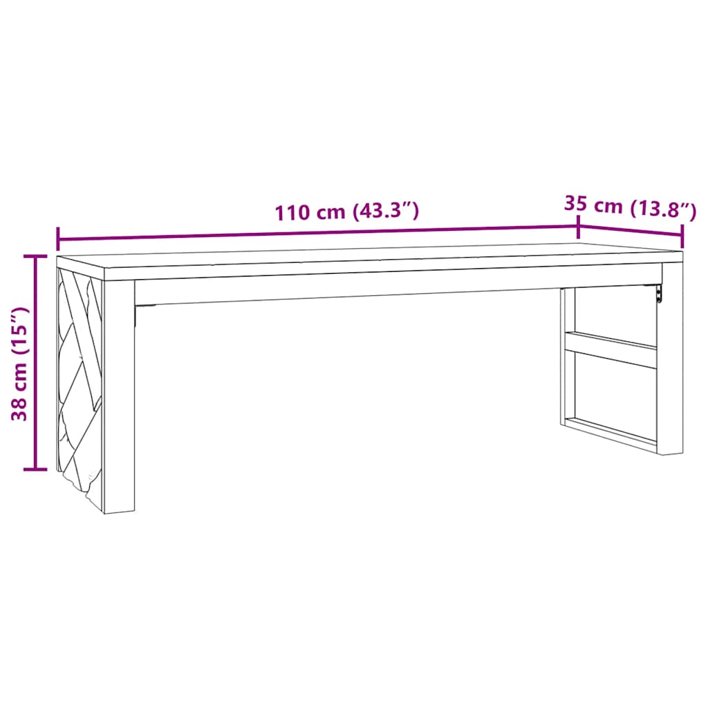 Stolić za kavu 110x35x38 cm od masivne tikovine