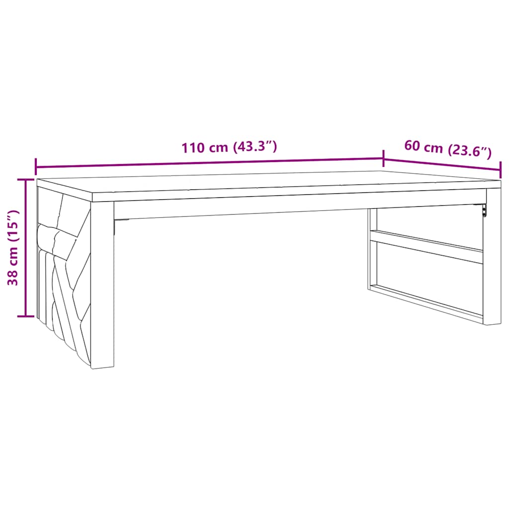 Stolić za kavu 110x60x38 cm od masivne tikovine