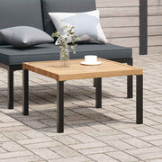 Vrtni stolić za kavu crni 65 x 65 x 40 cm aluminijski