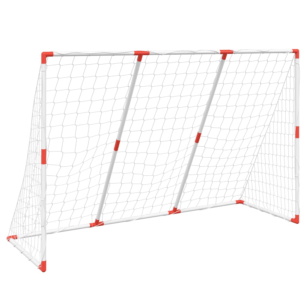 Dječji nogometni gol s loptama 2-u-1 bijeli 184 x 64 x 124 cm
