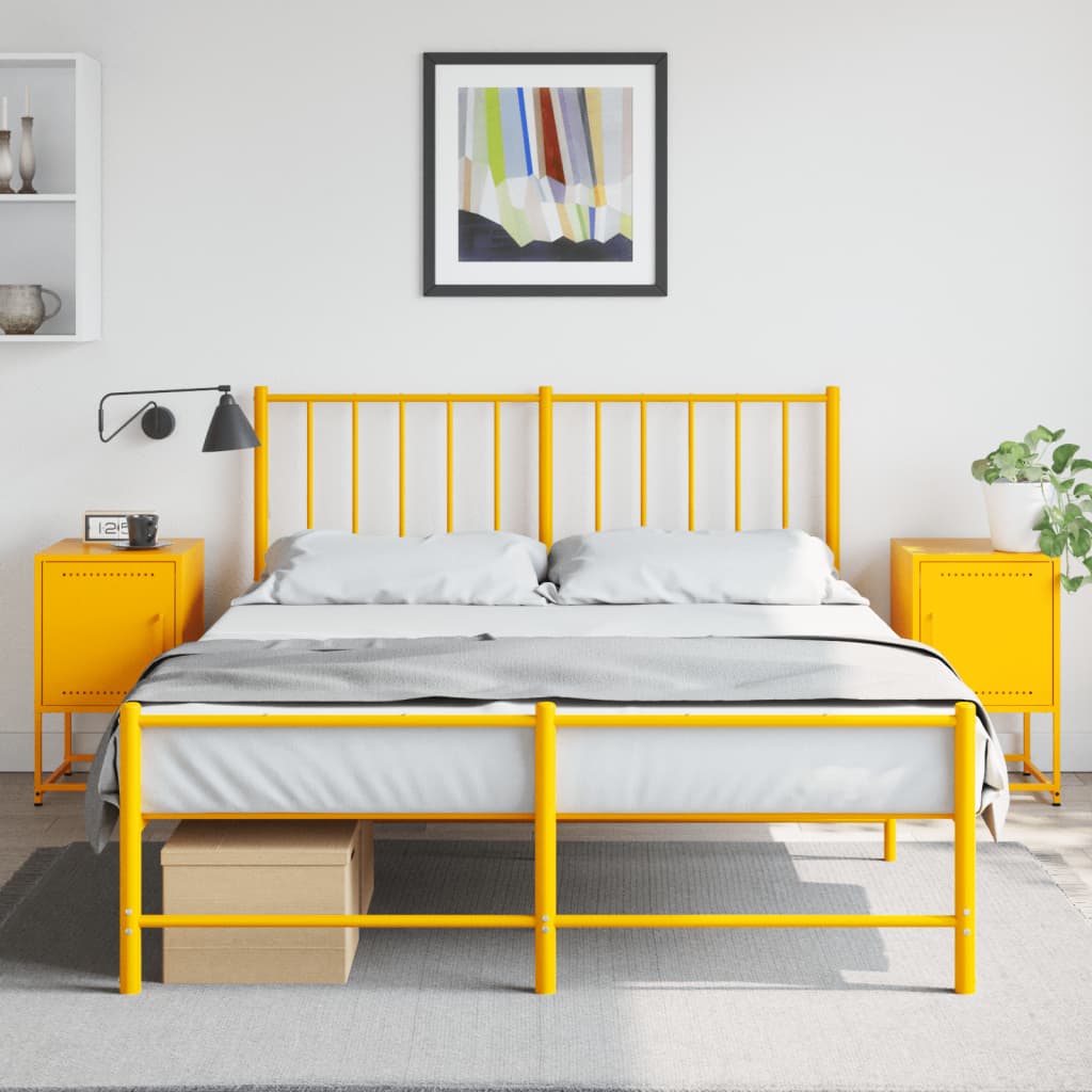 Noćni ormarići 2 kom boja senfa 36 x 39 x 60,5 cm čelični