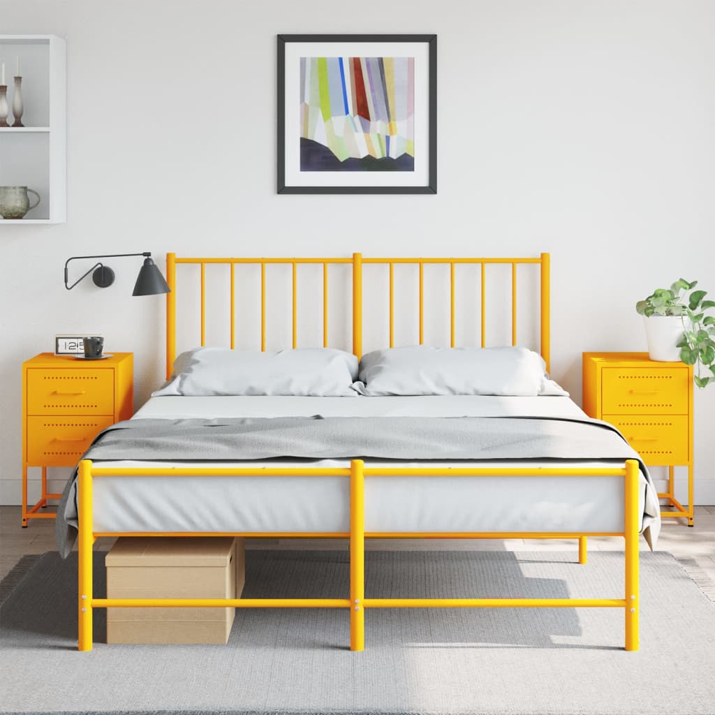 Noćni ormarići 2 kom boja senfa 36 x 39 x 60,5 cm čelični