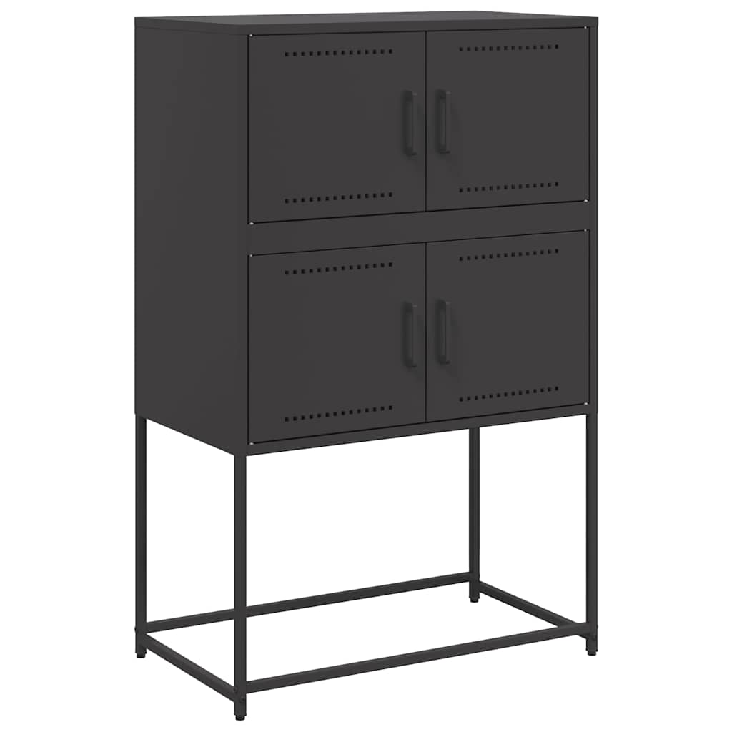 Komoda crna 68,5 x 38,5 x 107 cm čelična