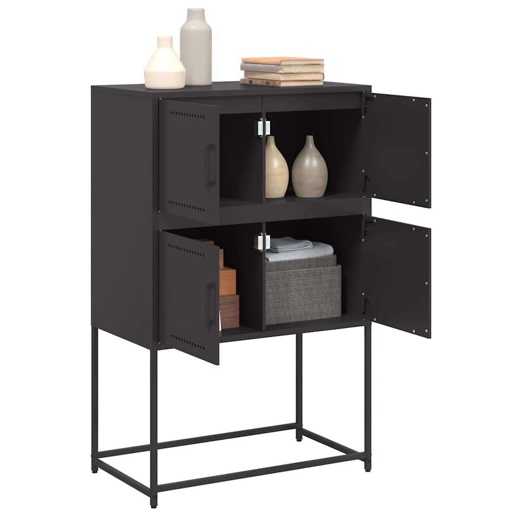 Komoda crna 68,5 x 38,5 x 107 cm čelična