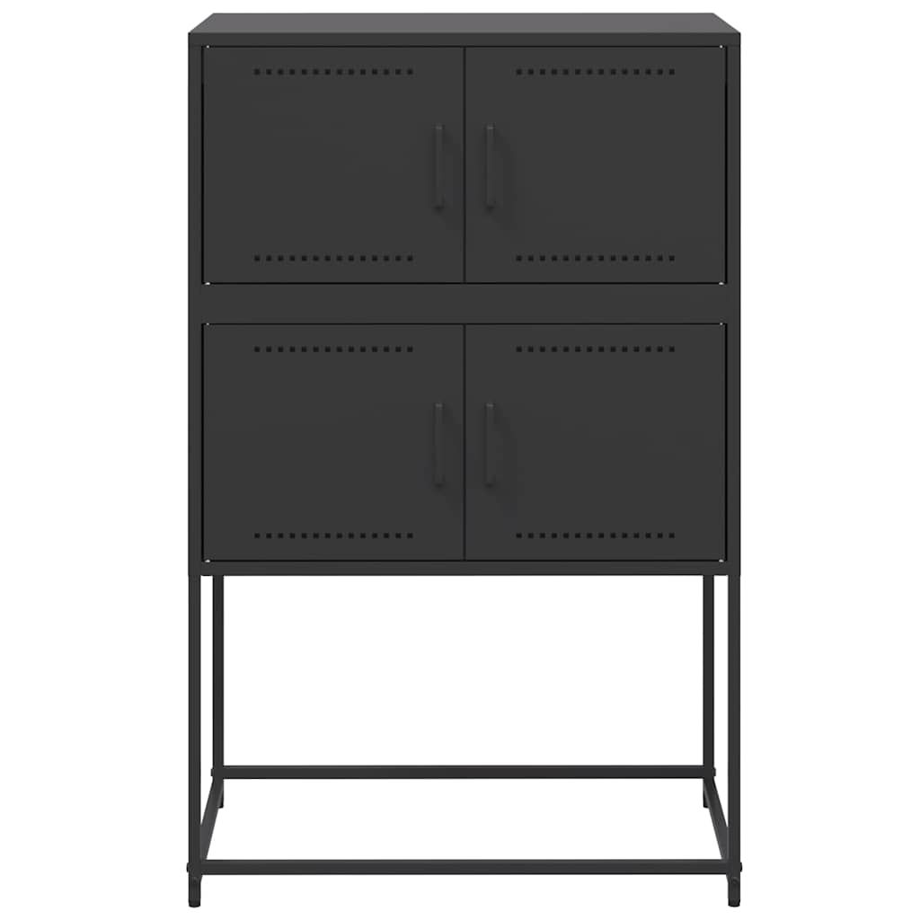 Komoda crna 68,5 x 38,5 x 107 cm čelična