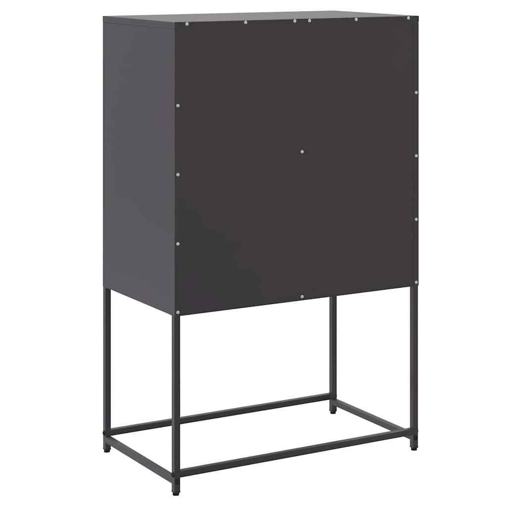 Komoda crna 68,5 x 38,5 x 107 cm čelična