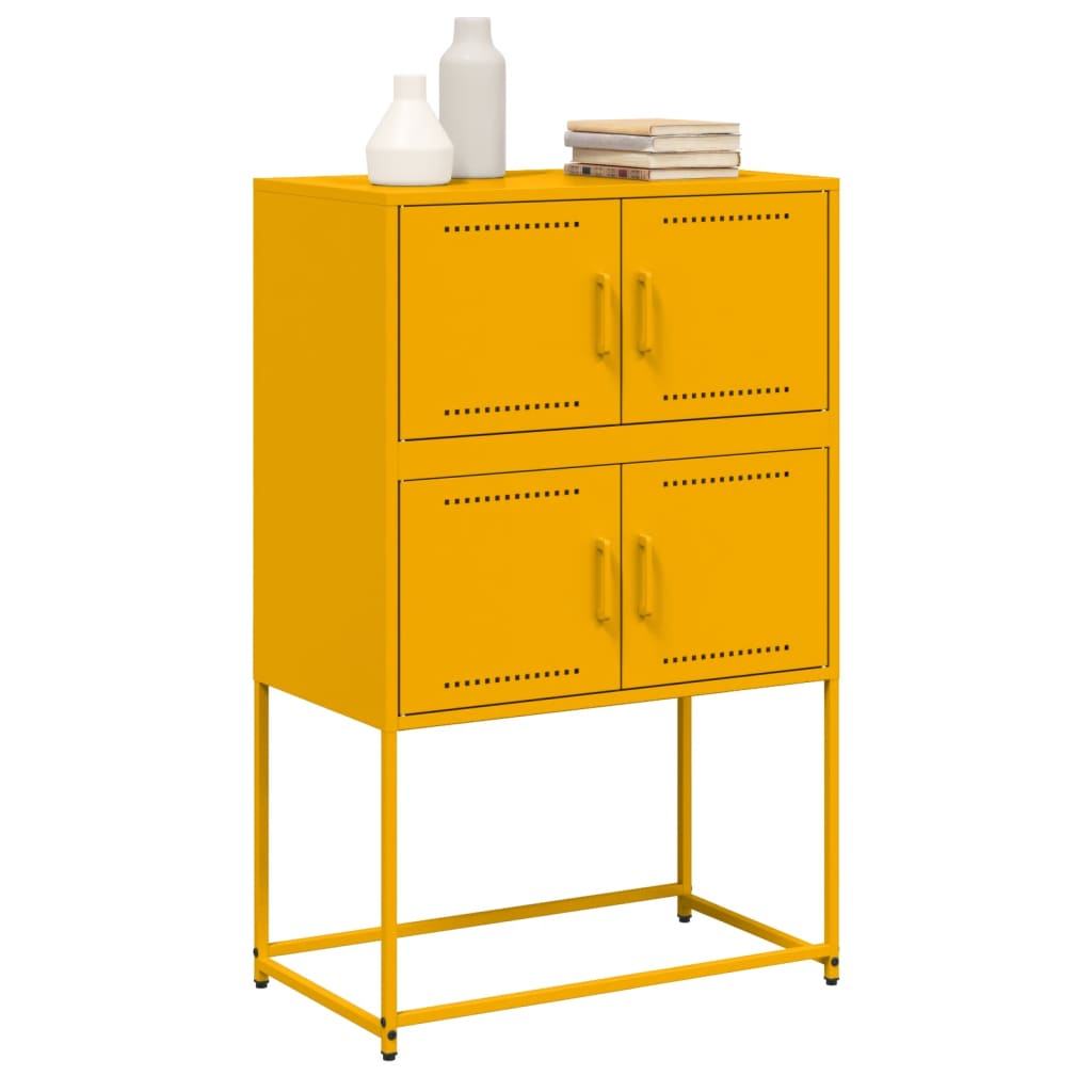 Komoda boja senfa 68,5 x 38,5 x 107 cm čelična