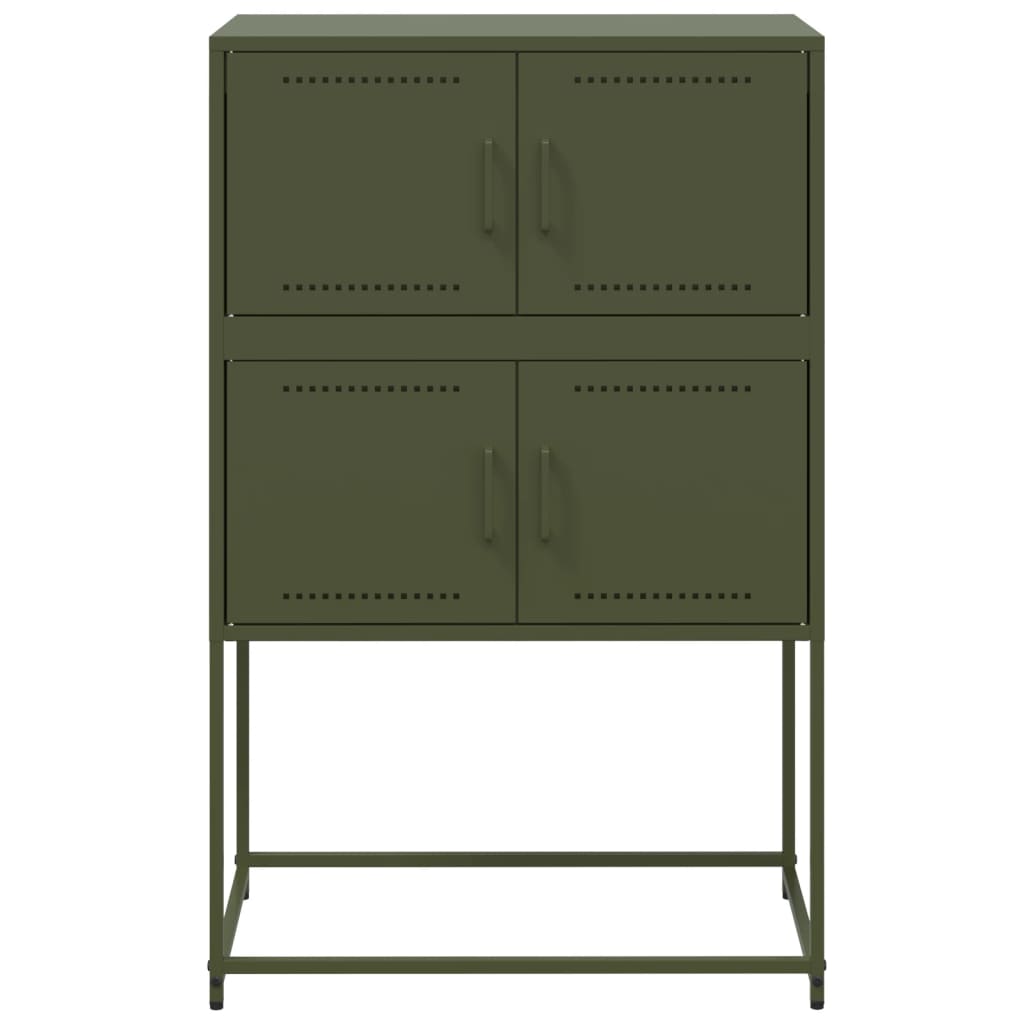 Komoda maslinastozeleni 68,5x38,5x107 cm čelična
