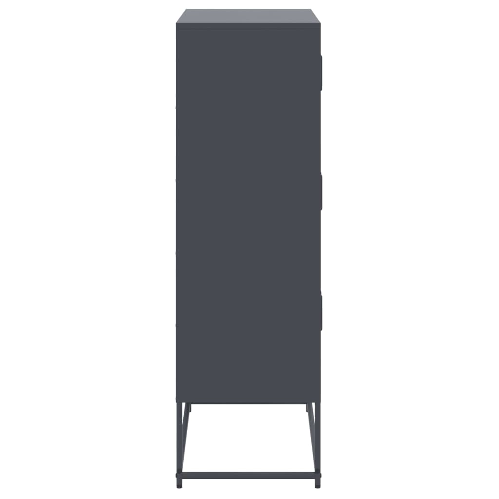 Komoda antracit 68,5 x 38,5 x 123,5 cm čelična