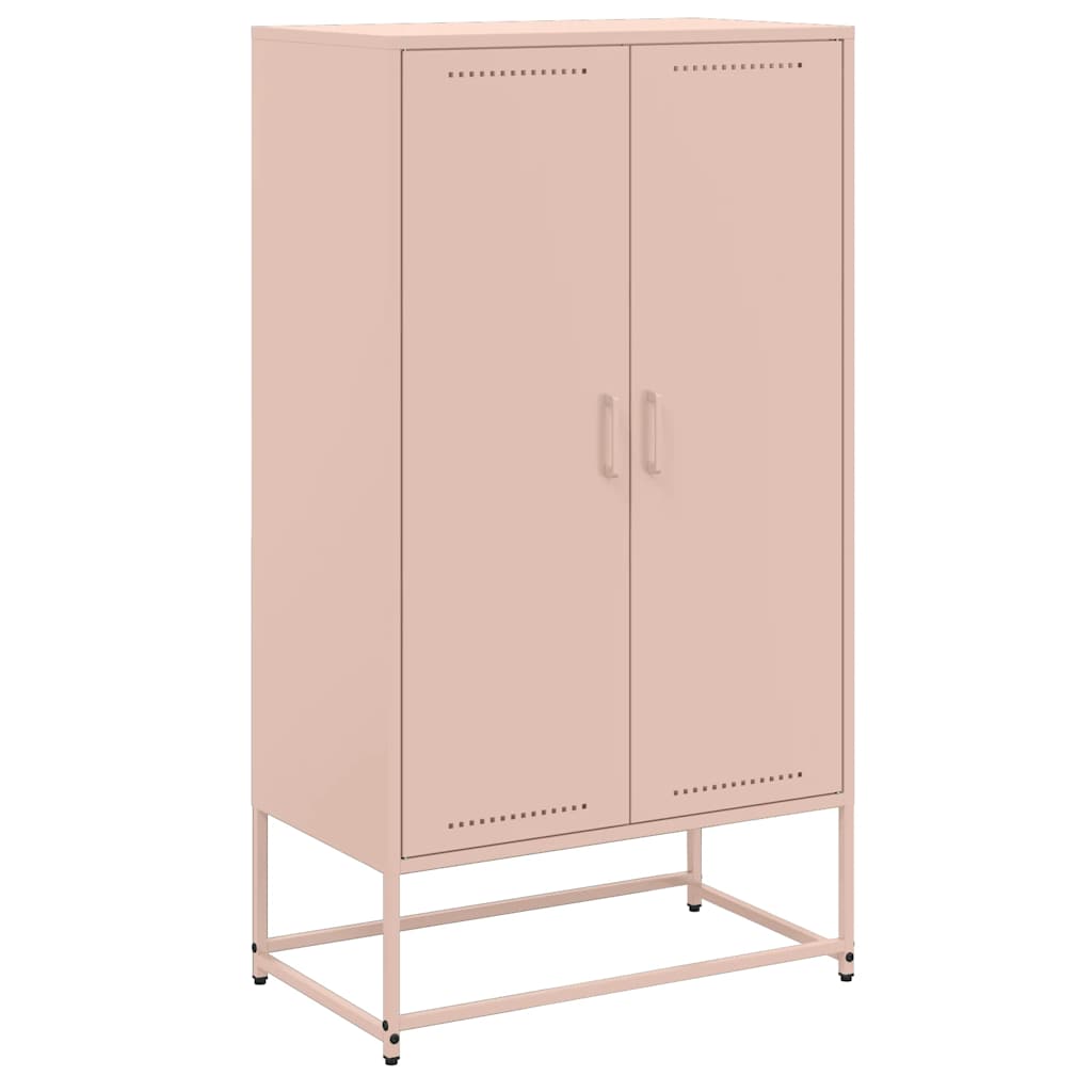 Visoka komoda ružičasta 68,5 x 38,5 x 123,5 cm čelična
