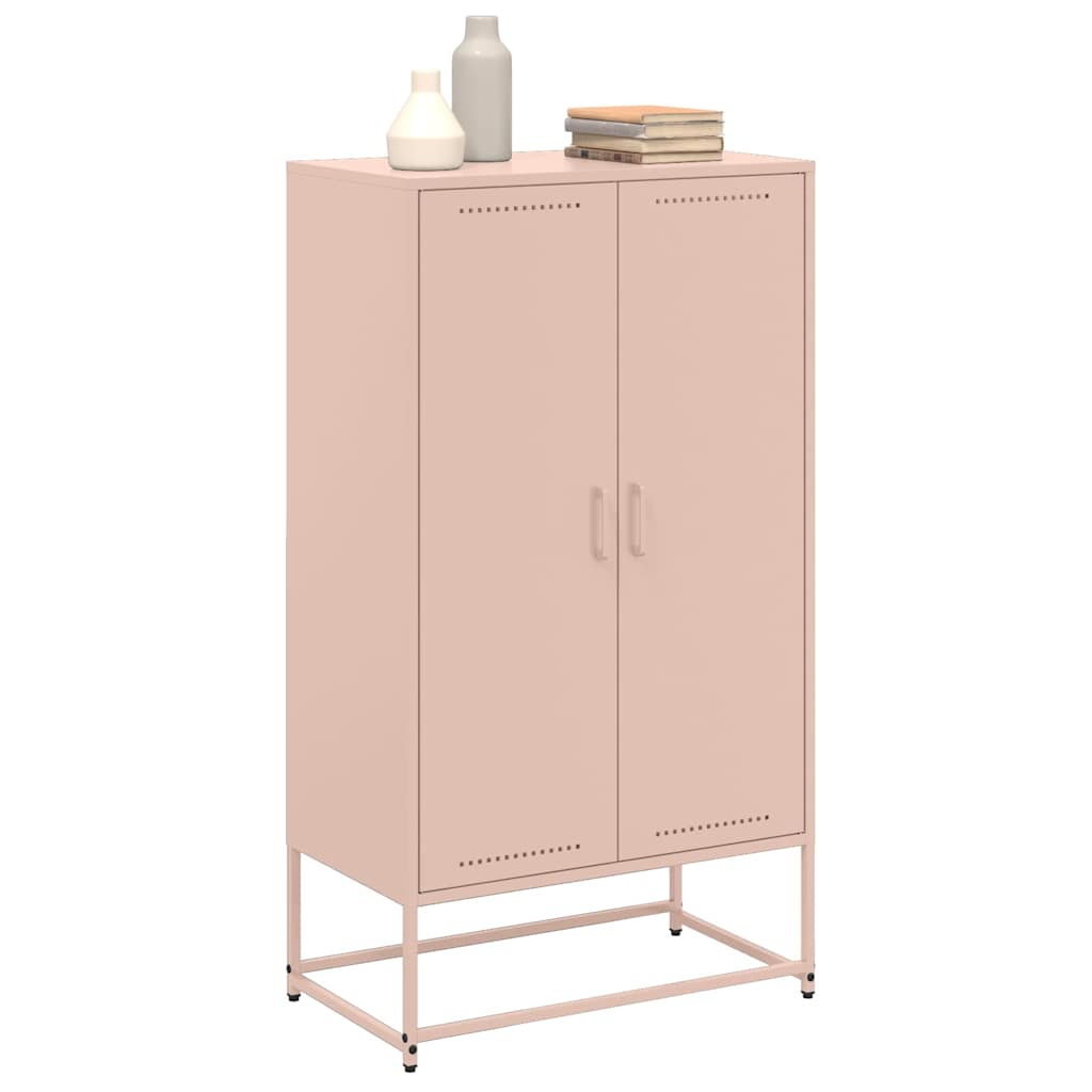 Visoka komoda ružičasta 68,5 x 38,5 x 123,5 cm čelična