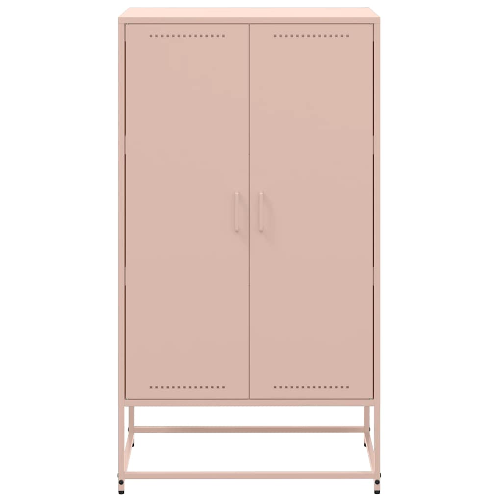 Visoka komoda ružičasta 68,5 x 38,5 x 123,5 cm čelična