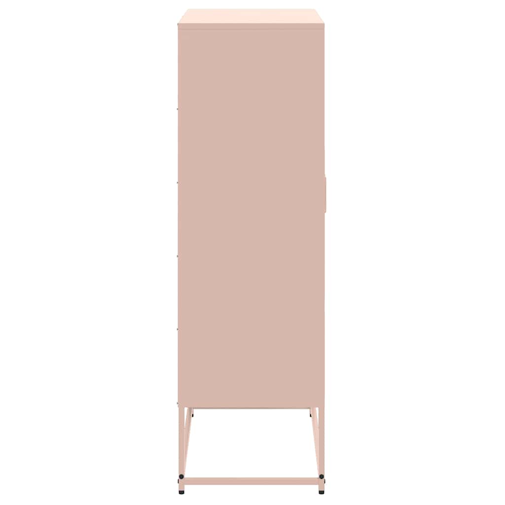 Visoka komoda ružičasta 68,5 x 38,5 x 123,5 cm čelična