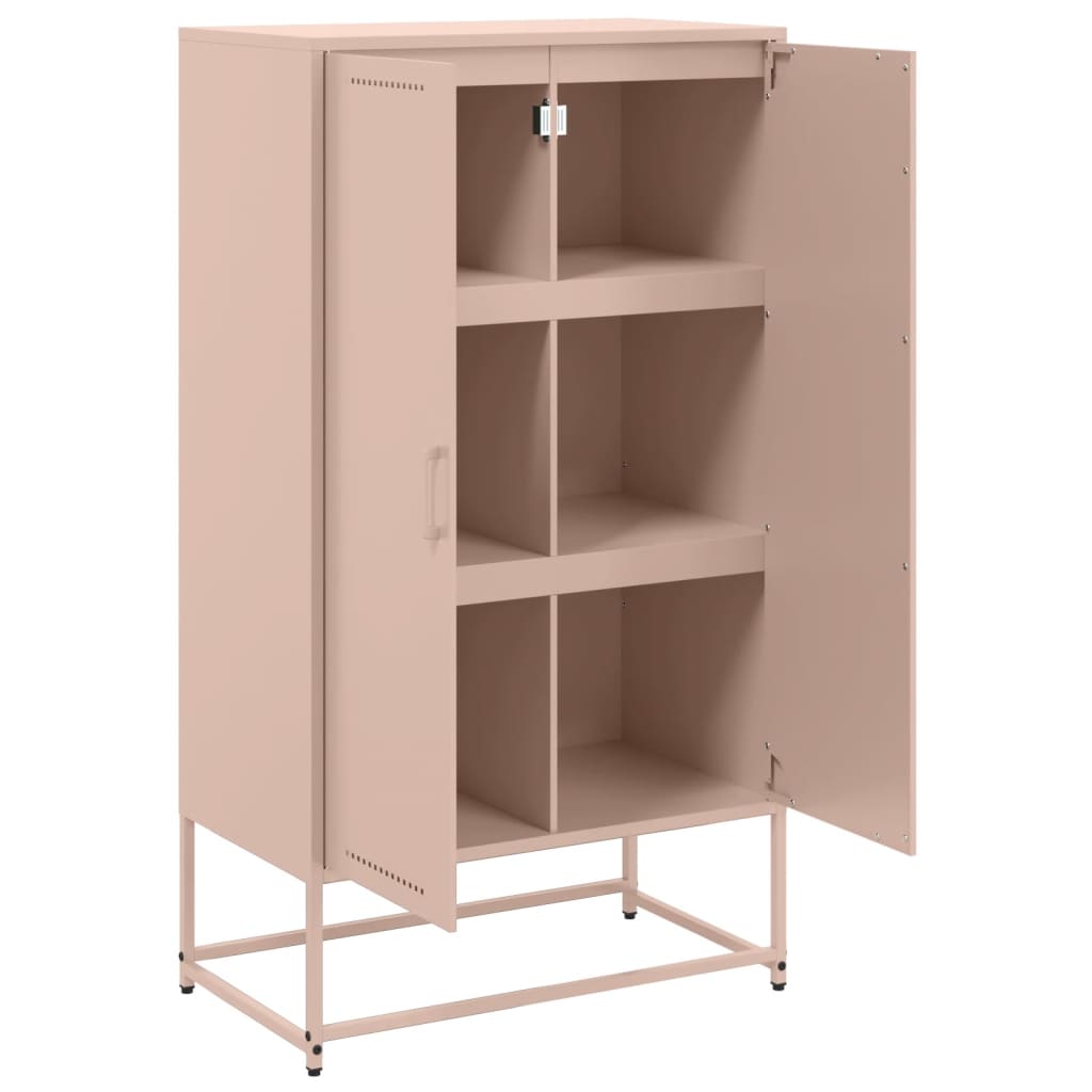 Visoka komoda ružičasta 68,5 x 38,5 x 123,5 cm čelična