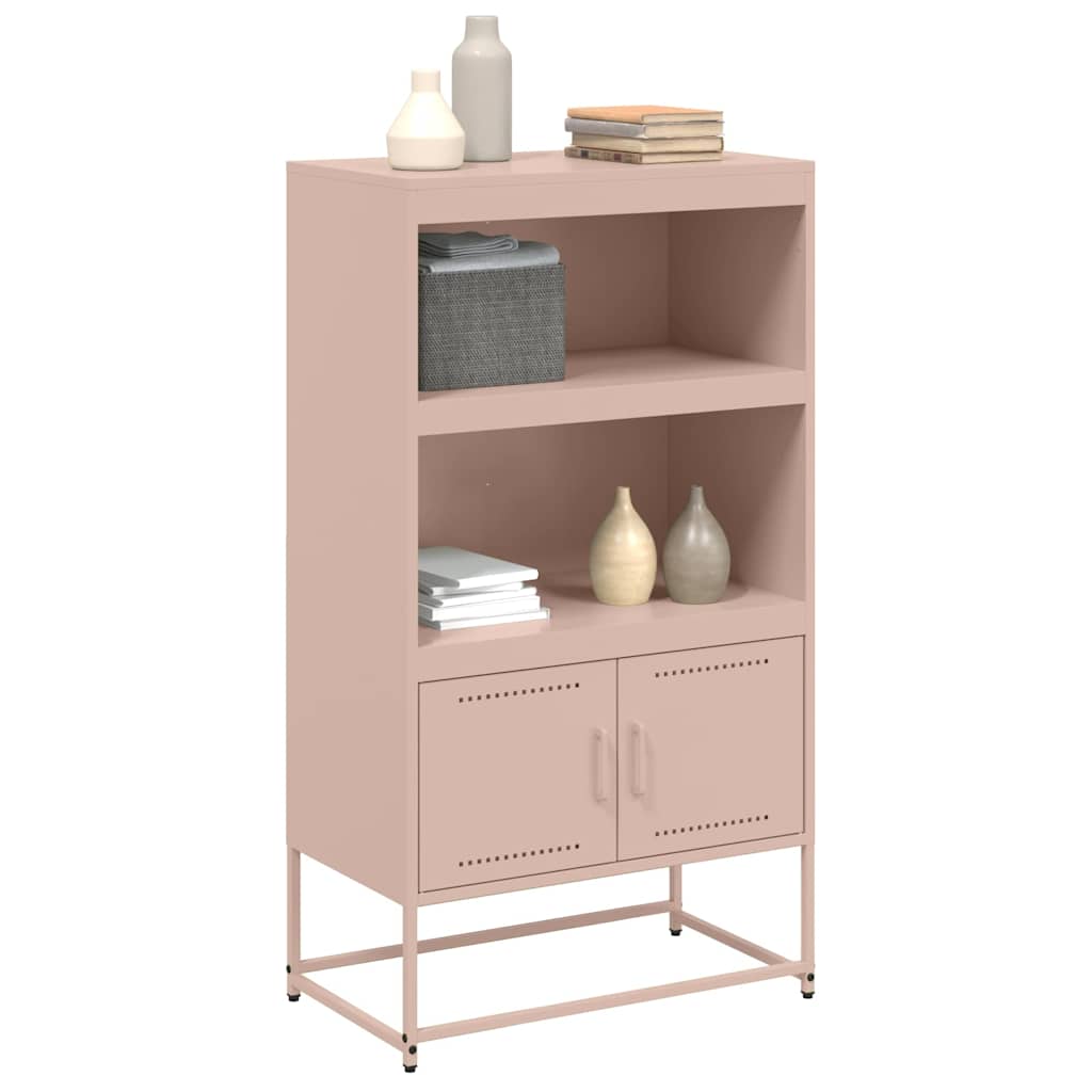 Visoka komoda ružičasta 68,5 x 38,5 x 123,5 cm čelična