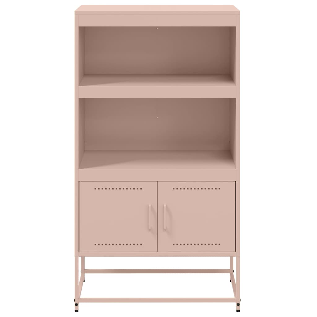 Visoka komoda ružičasta 68,5 x 38,5 x 123,5 cm čelična