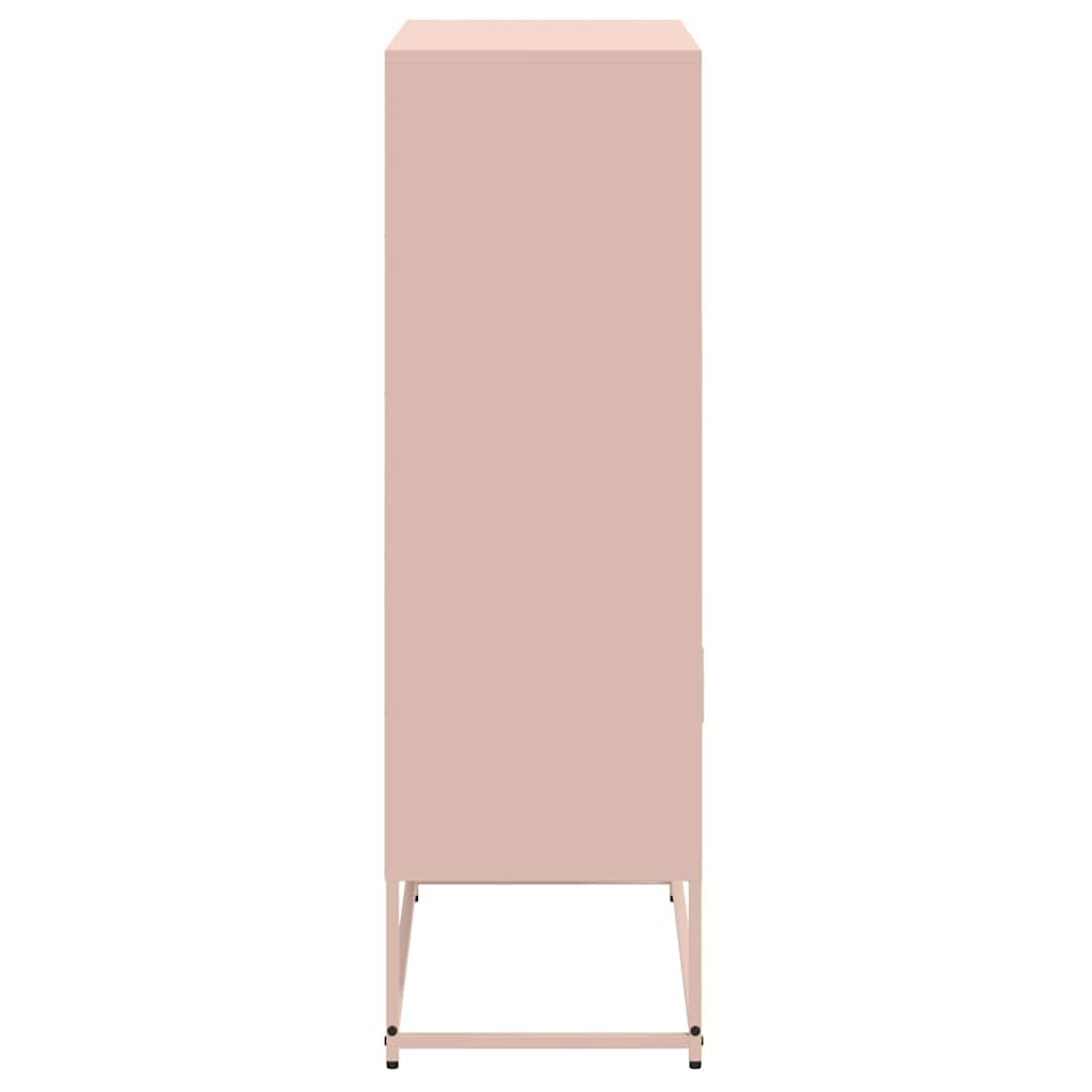 Visoka komoda ružičasta 68,5 x 38,5 x 123,5 cm čelična