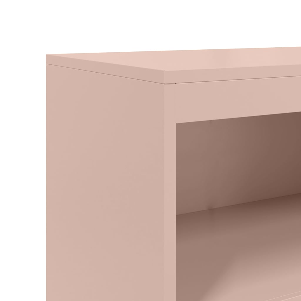 Visoka komoda ružičasta 68,5 x 38,5 x 123,5 cm čelična