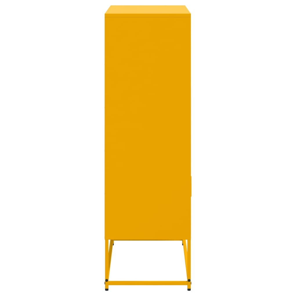 Visoka komoda boja senfa 68,5 x 38,5 x 123,5 cm čelična