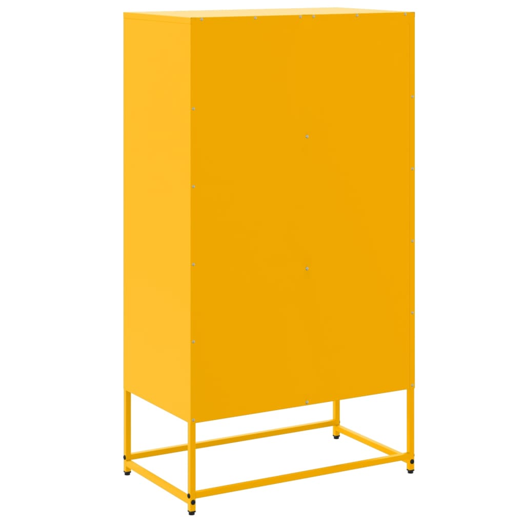 Visoka komoda boja senfa 68,5 x 38,5 x 123,5 cm čelična
