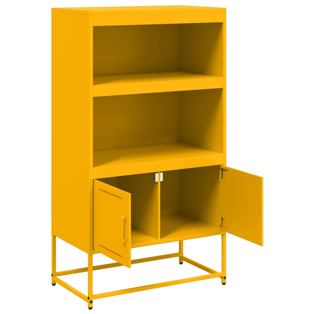 Visoka komoda boja senfa 68,5 x 38,5 x 123,5 cm čelična