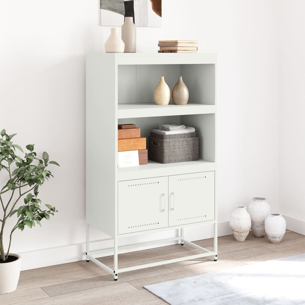 Visoka komoda bijela 68,5 x 38,5 x 123,5 cm čelična