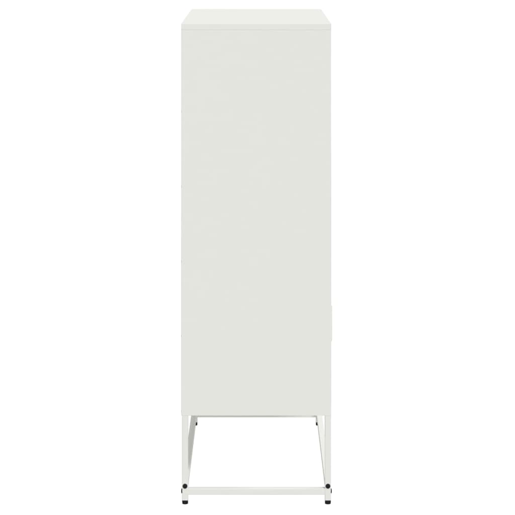 Visoka komoda bijela 68,5 x 38,5 x 123,5 cm čelična