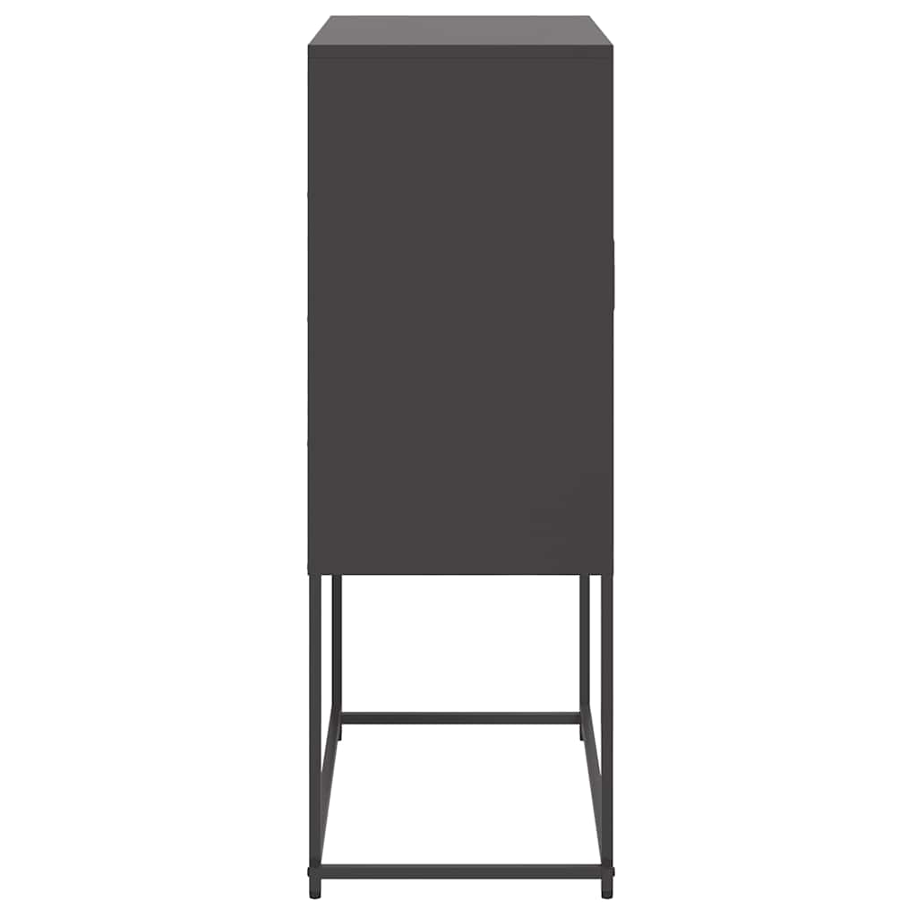 Visoka komoda crna 68,5 x 38,5 x 107 cm čelična