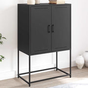 Visoka komoda crna 68,5 x 38,5 x 107 cm čelična
