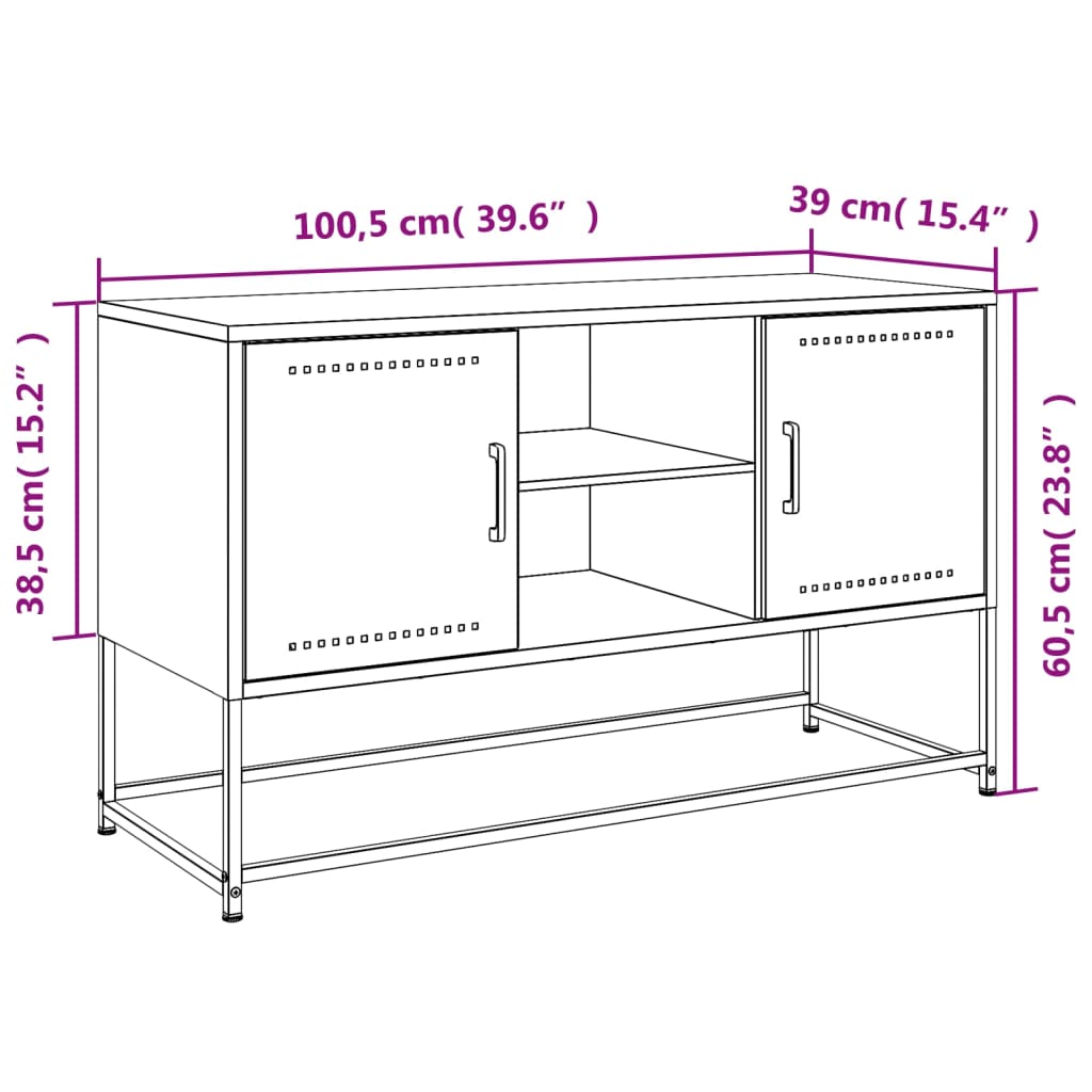 TV ormarić crni 100,5x39x60,5 cm čelični