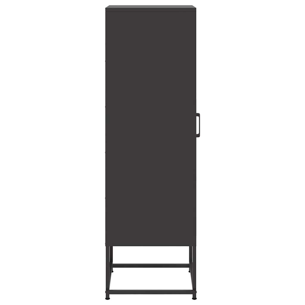 Visoka komoda crna 36x39x123 cm čelična