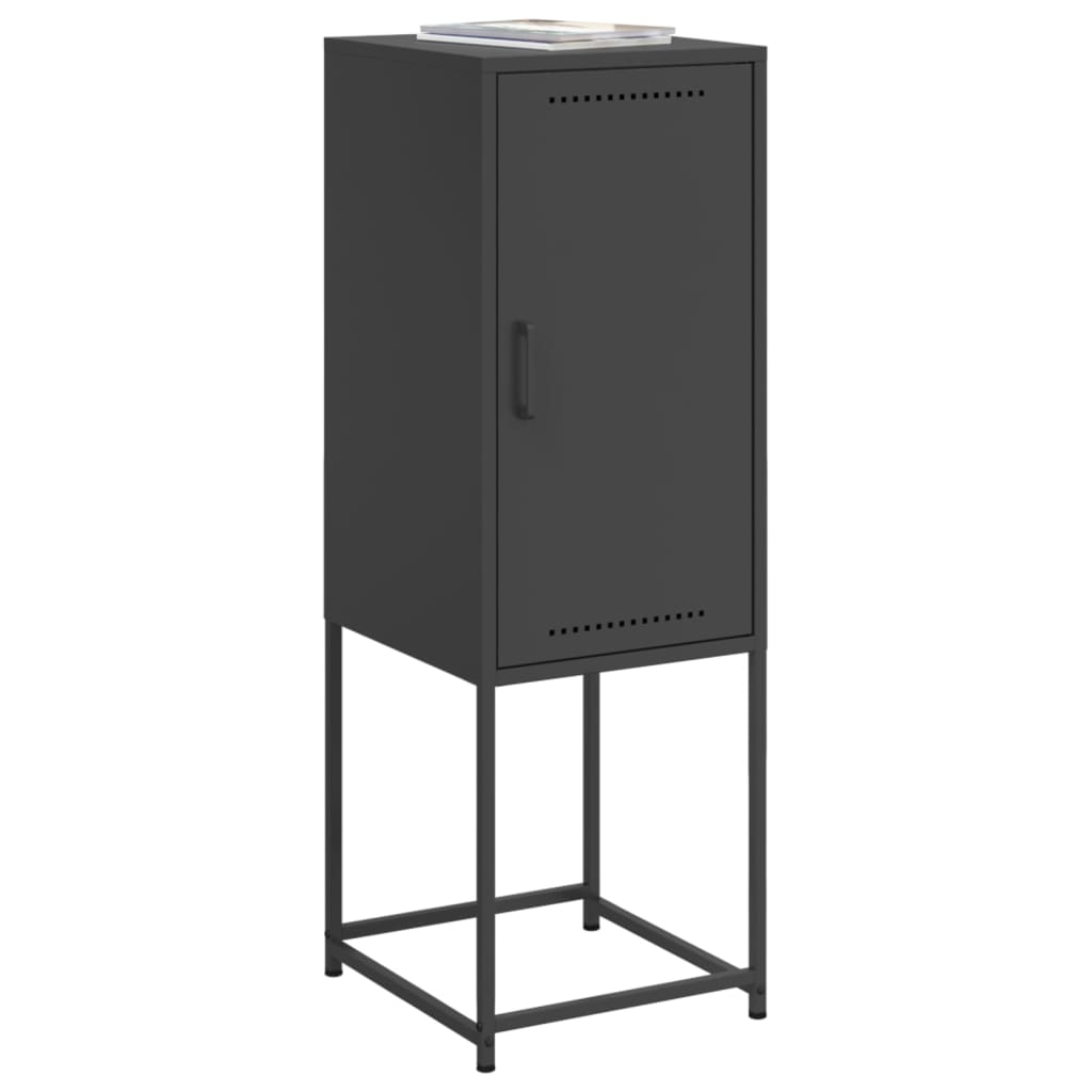 Visoka komoda crna 36x39x107 cm čelična