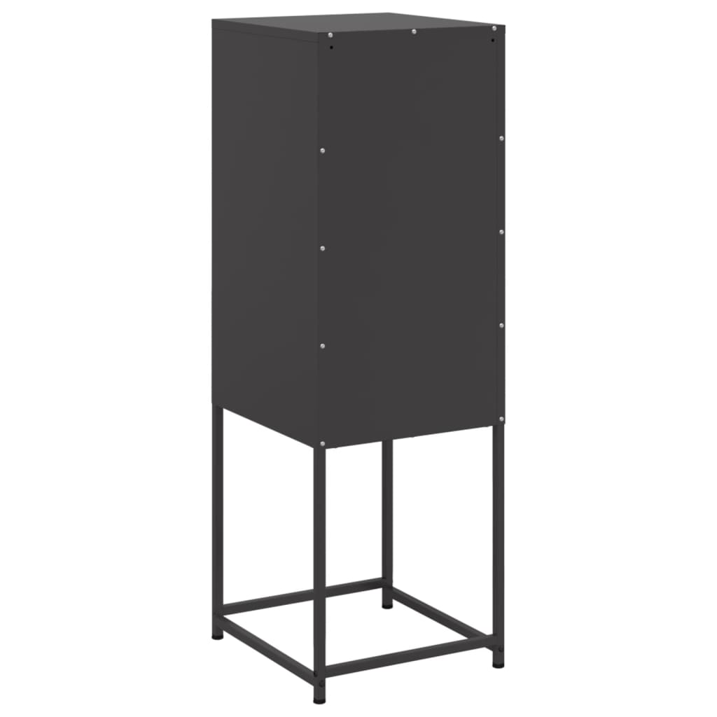 Visoka komoda crna 36x39x107 cm čelična