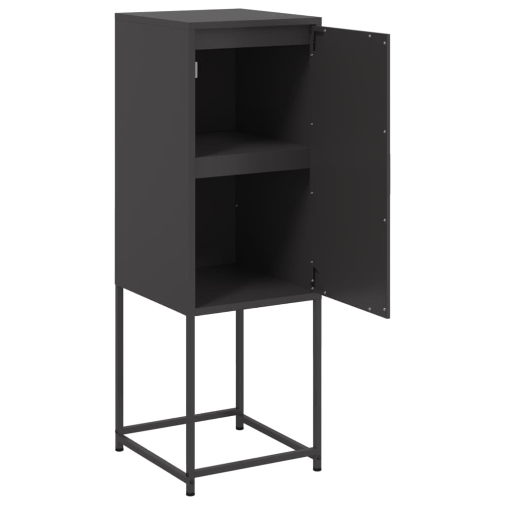 Visoka komoda crna 36x39x107 cm čelična